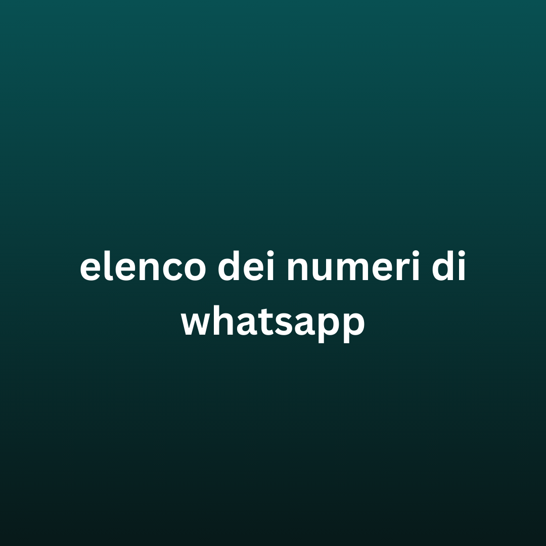 elenco dei numeri di whatsapp